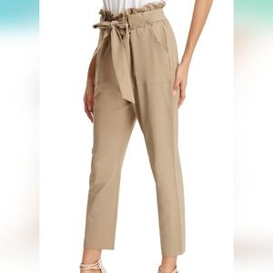 Paper Bag Waist Pants Slim Fit